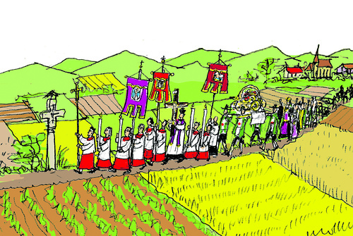Zeichnung Flurprozession